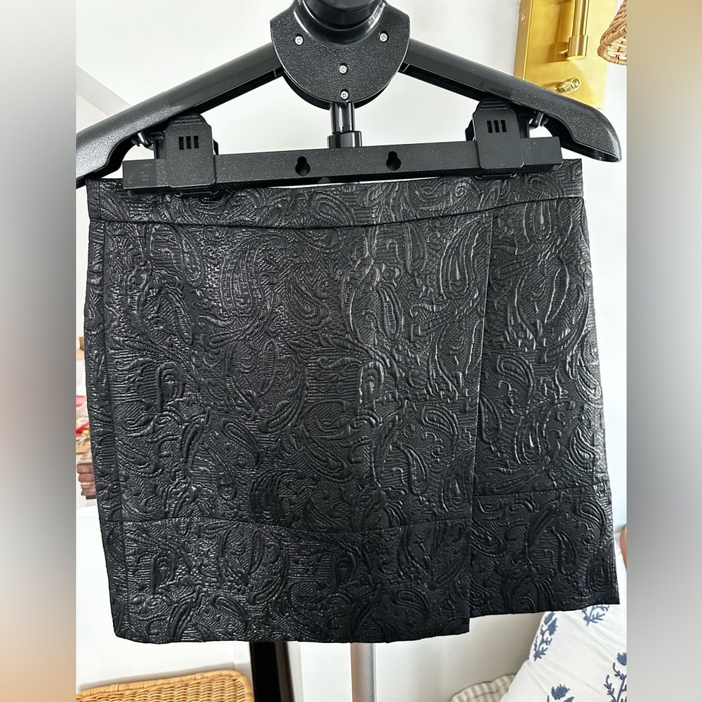 J. Crew Black Textured Mini Skirt